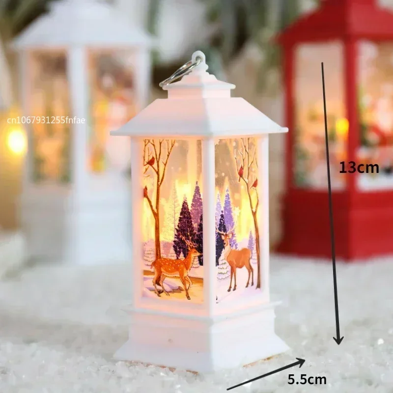 New Christmas Lantern Old Man Snowman Elk Retro Hanging Candle Holder Christmas Tree Decoration Christmas Gift Home Decoration