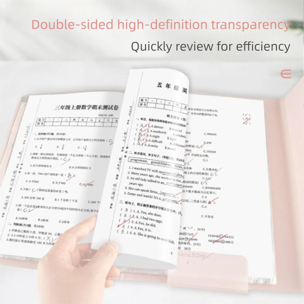 Gifts A3 Test Paper Folder Transparent Insert Students Paper Storage Booklet Exam Folder Test Paper Book