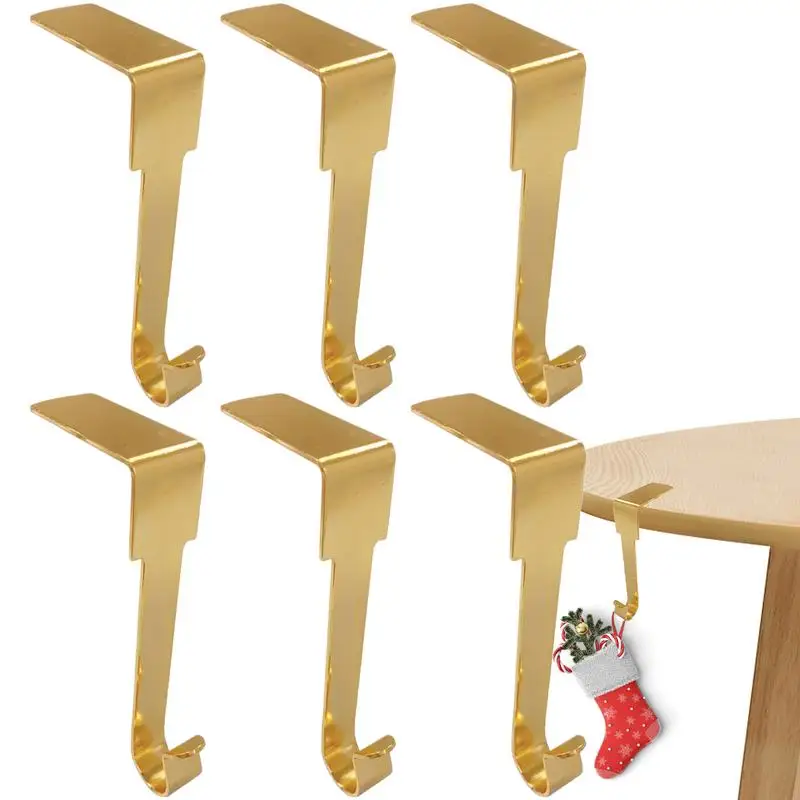 

Mantel Stocking Holders Multifunctional Stocking Hooks Christmas Stocking Holders For Mantel 6X Heavy Duty Non-slip Metal