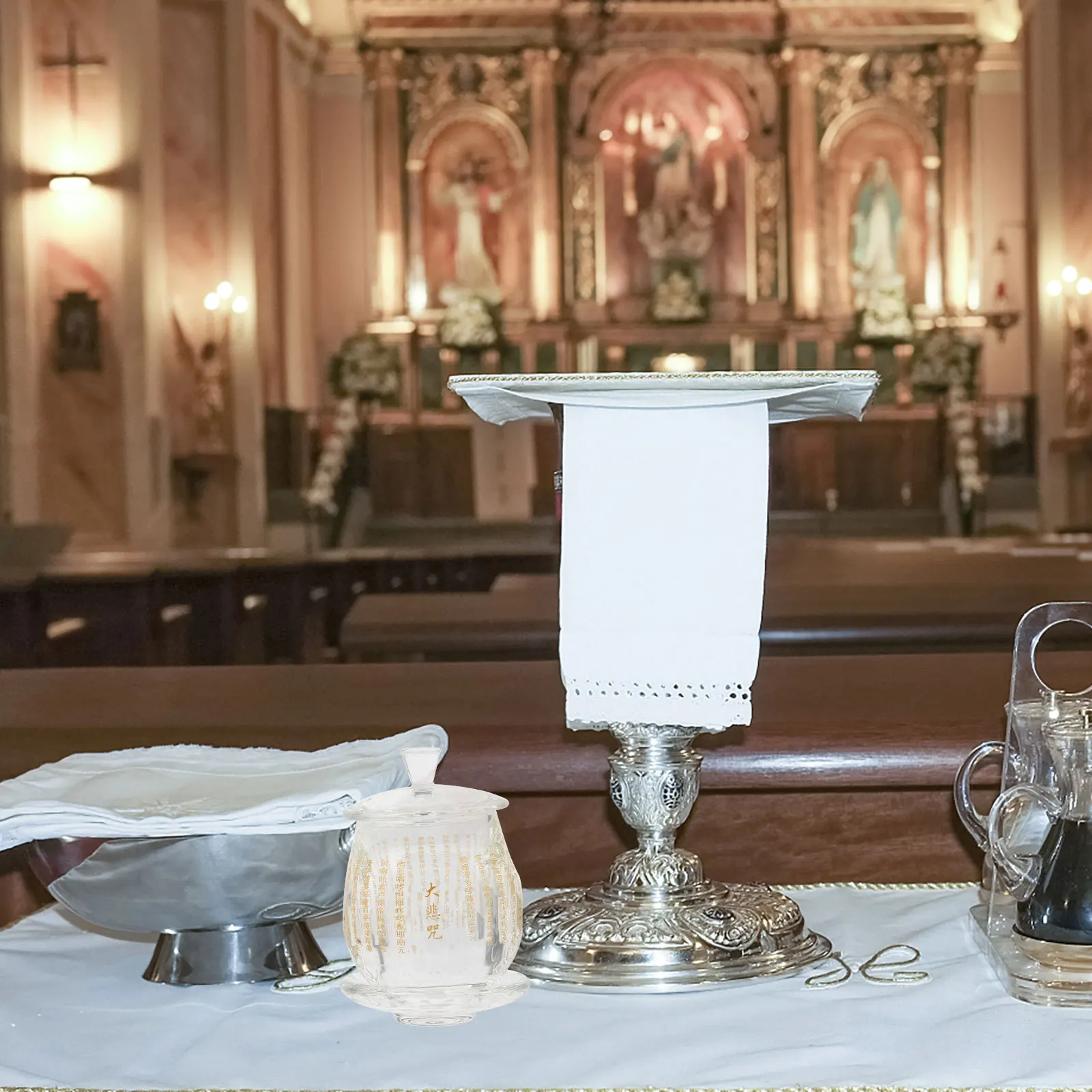 

Crystal Offering Cup Delicate Buddhist Worship Cup Sturdy Smooth Edge Temple Water Offering Home Decoration Meditation Accessory