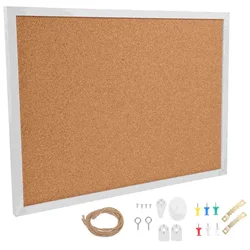 White Framed Cork Board for Office Note Wall Hanging Large Boards Walls Notes Wooden Bulletin Photo