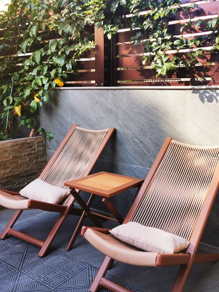 

Zili rattan chair backrest balcony recliner rope woven rattan household small teng chair single outdoor courtyard garden
