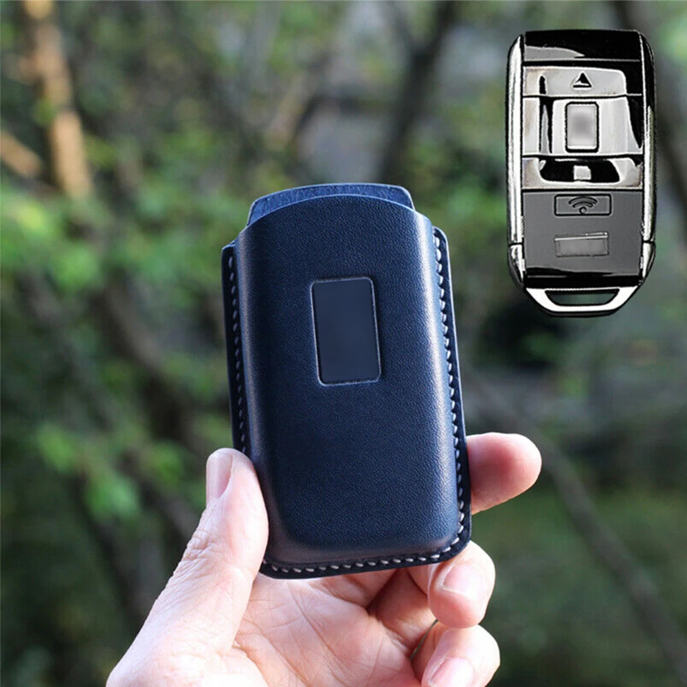 Handmade Leather Car Remote Smart Fob Key Case Cover Holder Bag Protector Shell Fit For New Rolls-Royce Phantom Accessories