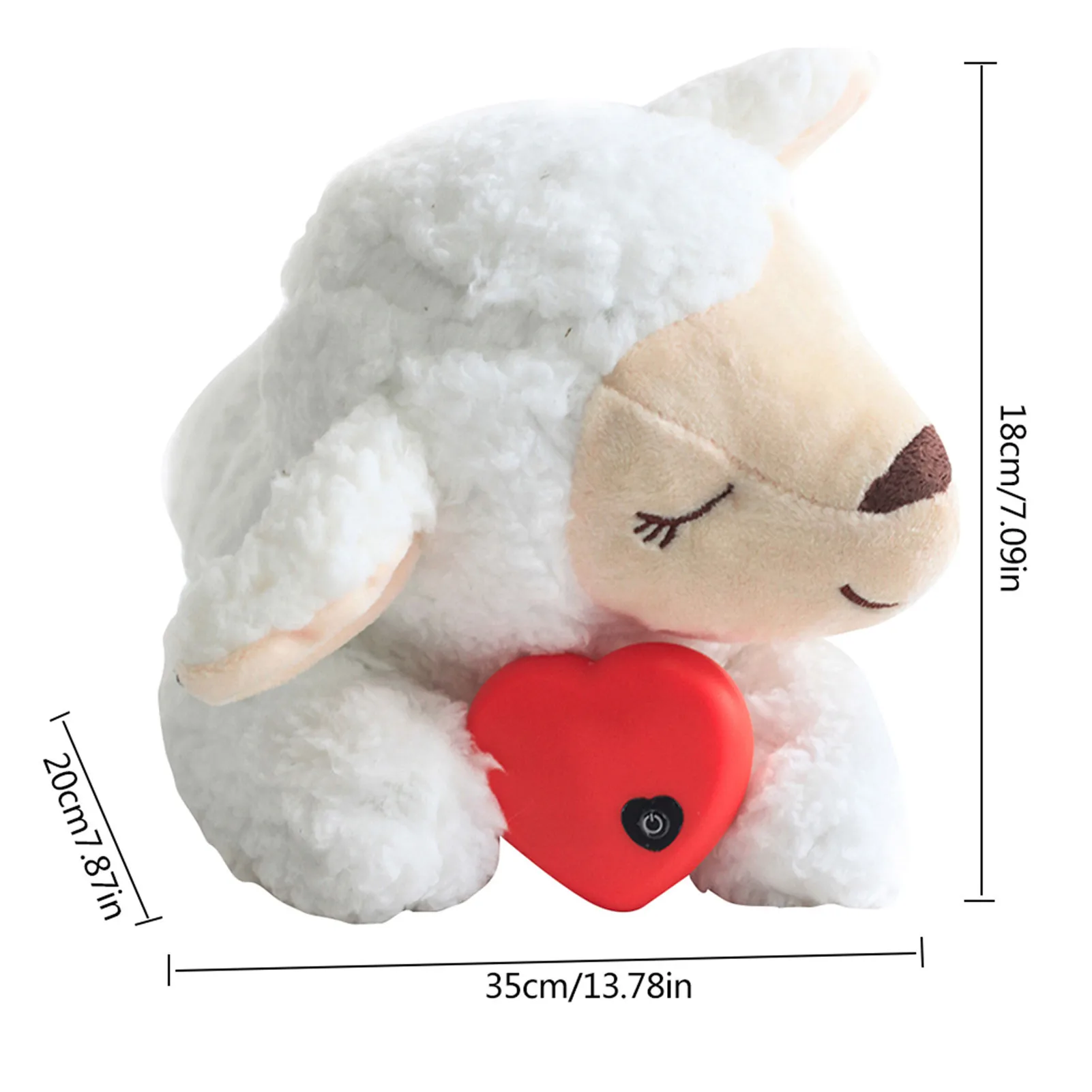 Kawaii Sheep Plush Dolls Toy Cute Soft Cartoon Plush Heartbeat Puppy Behavioral Training Toy Stuffed Animal Pillow for dogs