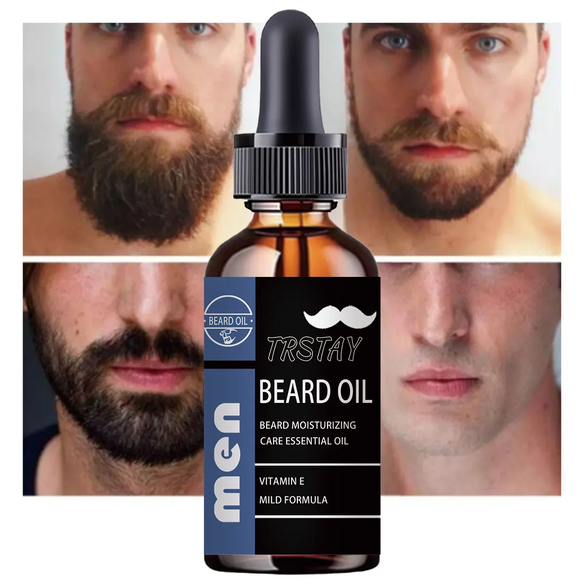 Óleo natural para crescimento de barba, tônico orgânico para cabelo, produto 100% para crescimento, bálsamo eficaz, tratamento de reparo para cuidados com a barba