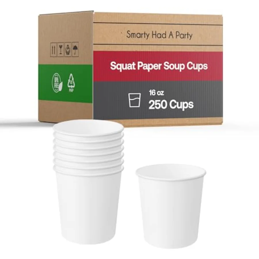 Count Paper Bowls Disposable Soup Bowls for Hot Food, Ice Cream, Pho, Chili, or Ramen Leakproof and Heavy Duty Paper Soup Conta