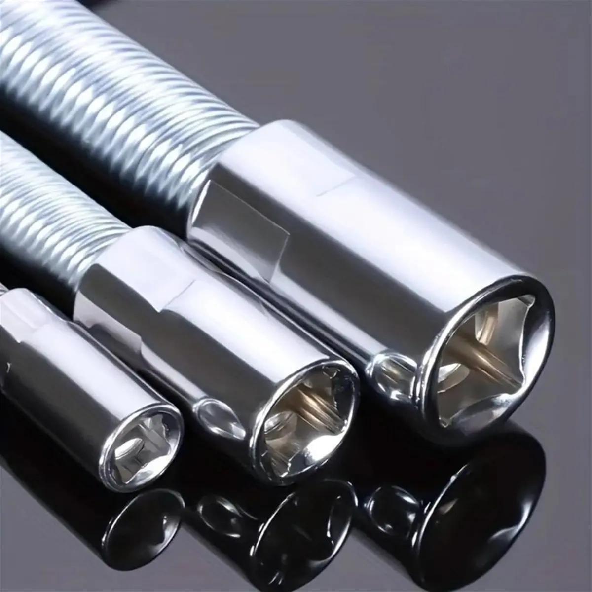 AA14 Universal Electric Wrench Socket, 3 Counts Bendable Flexible Shaft, Steel Bit for Electric Drill 1/4 3/8 1/2 Sizes