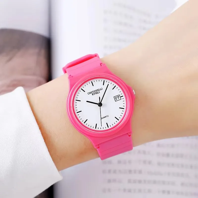 UTHAI CQ92 повседневные часы модные простые креативные детские часы с календарем водонепроницаемые студенческие часы многоцветные часы