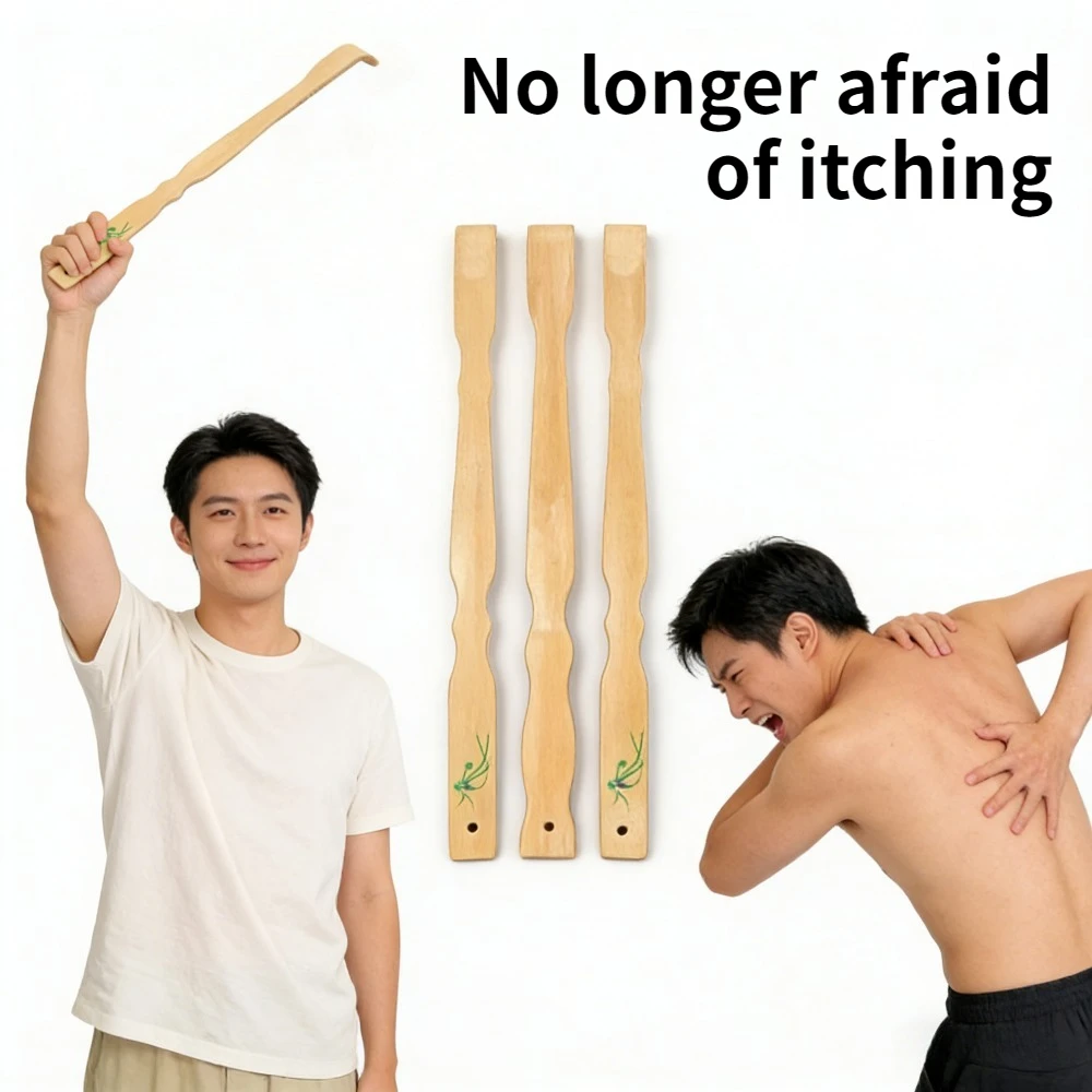 

Durable Bamboo Back Scratcher Massager Wooden Body Roller Stick Anti Itch Scratching Tool