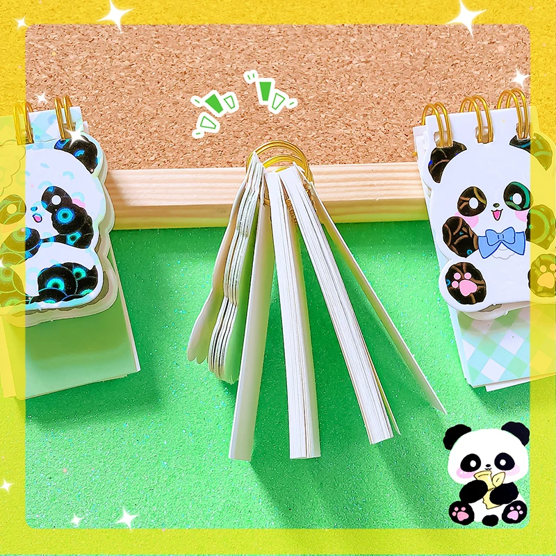 kawaii Stationery office accessories School supplies panda Portable Notebook Notepad For Daily Notes Pretty Stationery gift