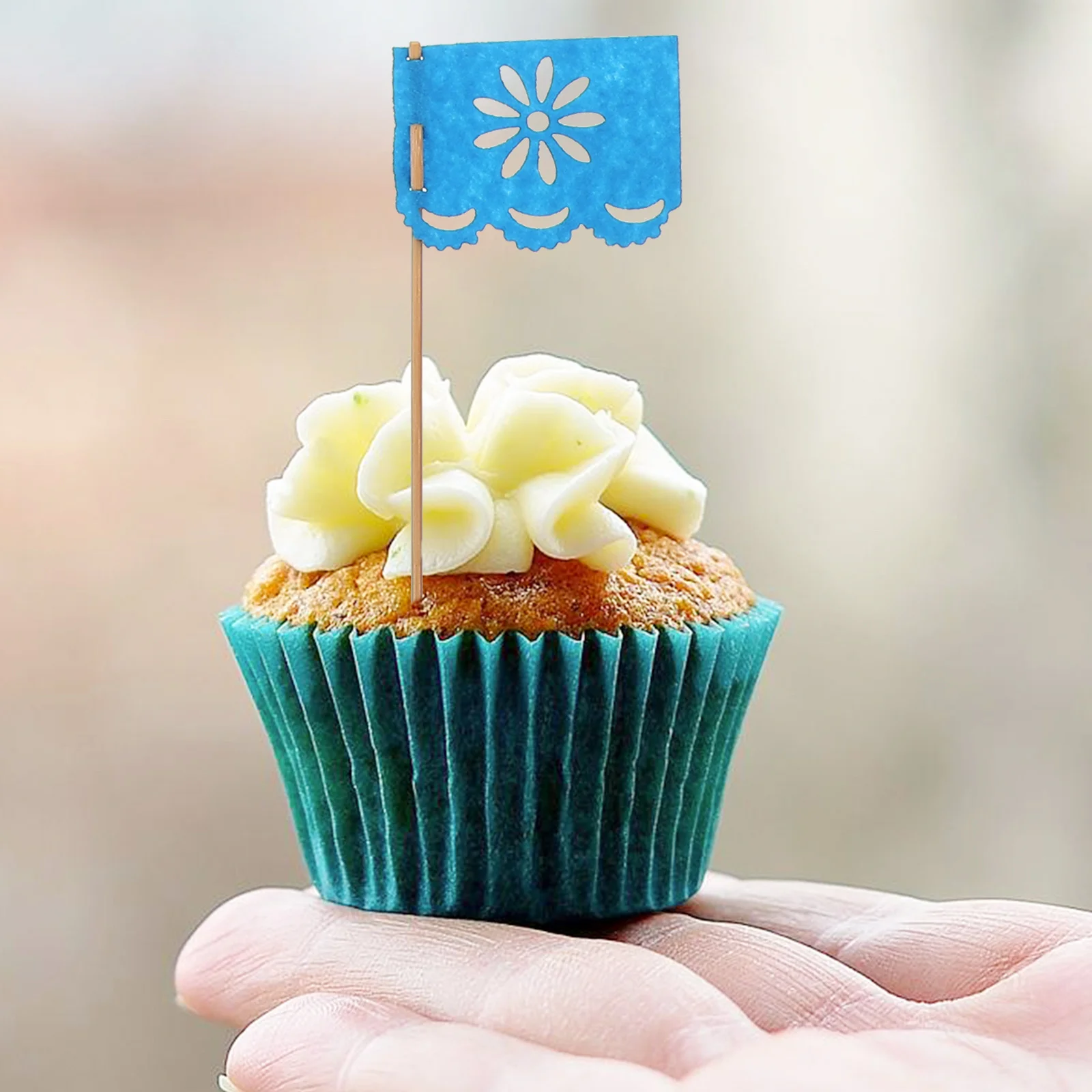 

24Pcs Day of The Dead Cupcake Topper Multi-Colored Cake Picks Party Supplies Dessert Flags Halloween Cake Decorations