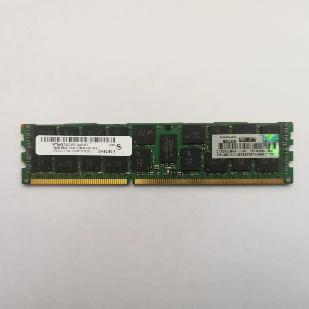 Imagem -02 - Servidor de Desktop com Ram 16gb 2rx4 Pc3l10600r-9-13-e2 Mt36ksf2g72pz 1g4e1fe Ddr3 1333mhz Rudimm 240pin para Micron