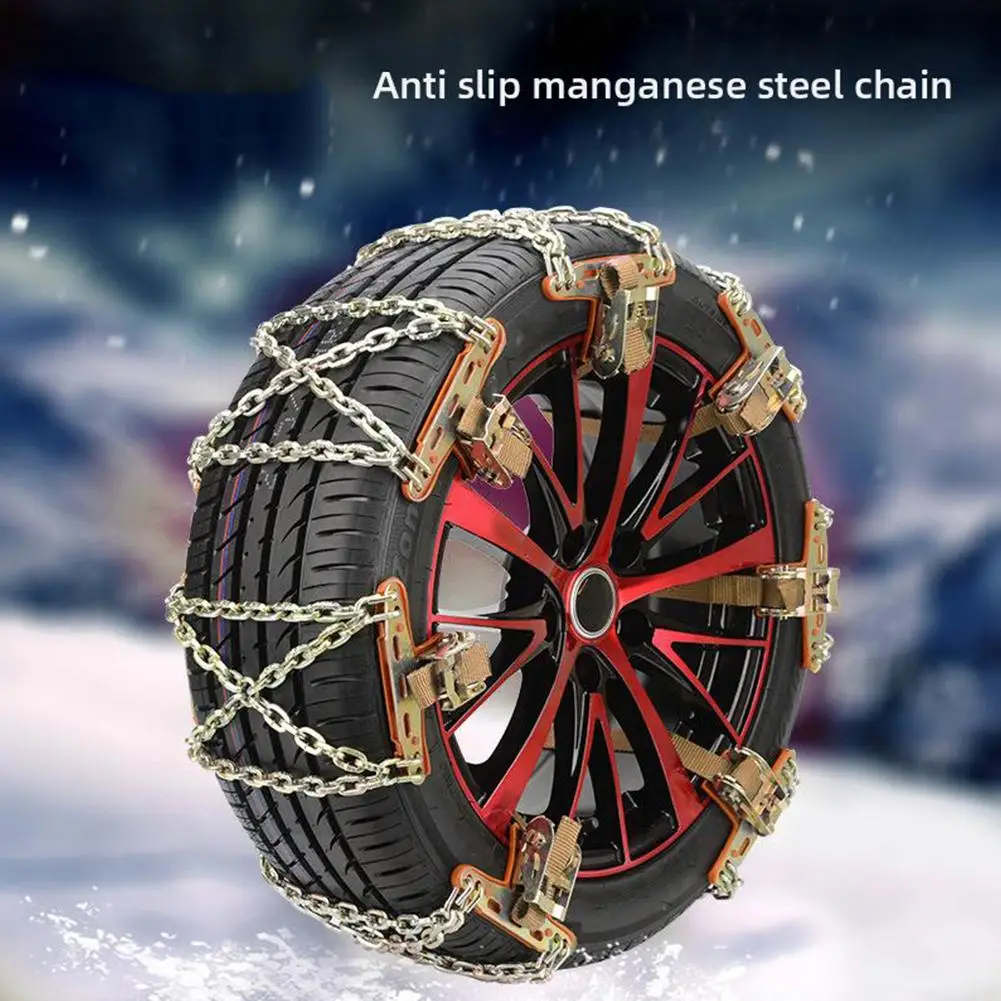 Winter Vehicle Anti-skid Chain Plus Thick Manganese Steel Chain Adjustable Car Snow Chains Universal Ice and Mud Emergency Chain