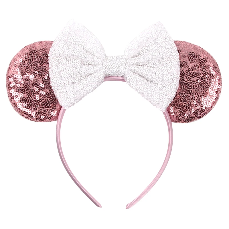Trendiges Glitzer-Mausohren-Stirnband mit Pailletten, 12,7 cm Schleife, Boutique-Haarband mit Perlen, Krone, Mädchen, Festival, Party, Haarschmuck – Detail 20
