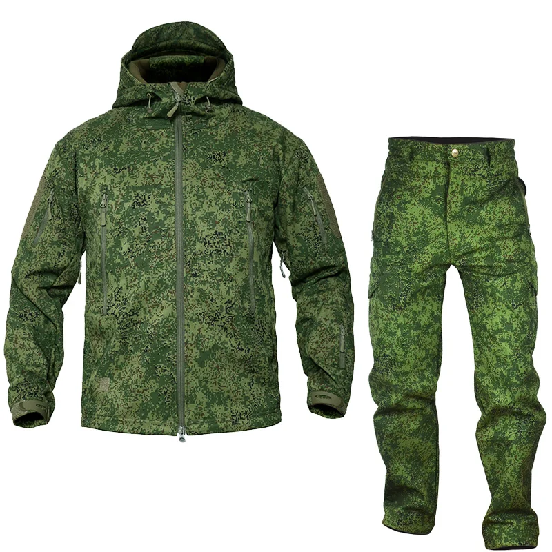 Tactical Uniform Equipment Camouflage Outdoor Winter Suit Husband Fleece Softshe Warm Windproof