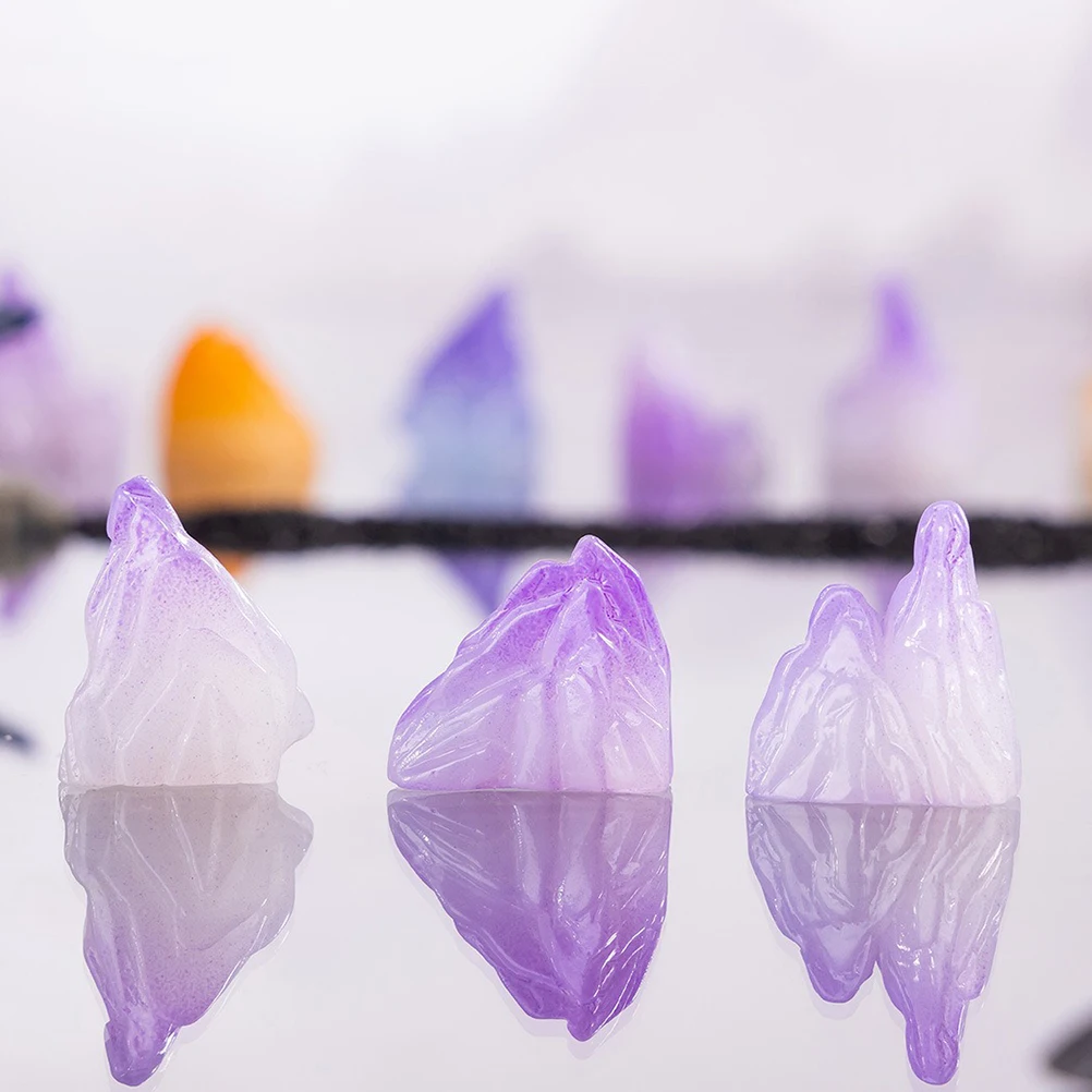 18 szt. Świecące Mini Dekoracje do Mikrokrajobrazu, Kolorowe Ozdoby z Żywicy, Akcesoria do Bajkowego Ogrodu, Akwarium, Bonsai, Terrarium