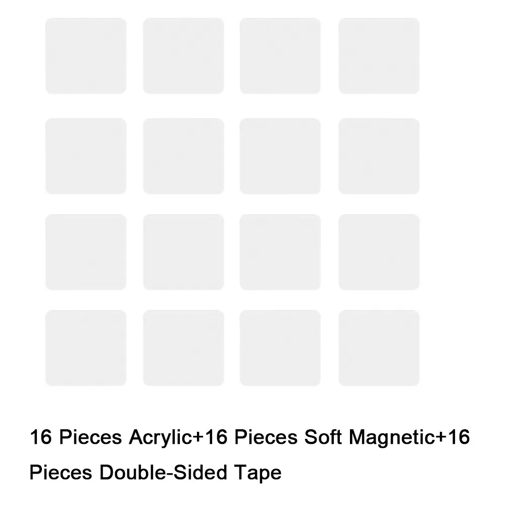 

16 Pieces Acrylic DIY Transparent Refrigerator Magnet Handmade Square/Round Magnetic Photo Stickers with Magnetic Sheet