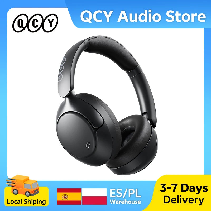 QCY H3 Pro ANC سماعة رأس لاسلكية تعمل بالبلوتوث سماعة صوتية عالية الدقة مع LDAC 50dB إلغاء الضوضاء النشطة فوق سماعة الأذن