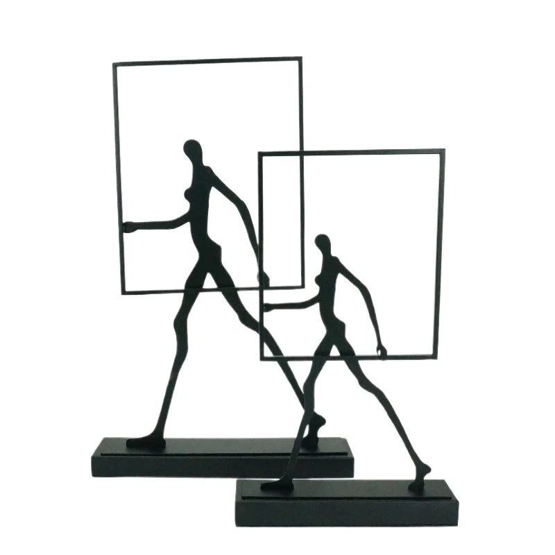 

Abstract Figure Walking in A Square Frame, Home Decoration Sculpture, Metal Crafts, Portrait Cutting Sculpture Decoration