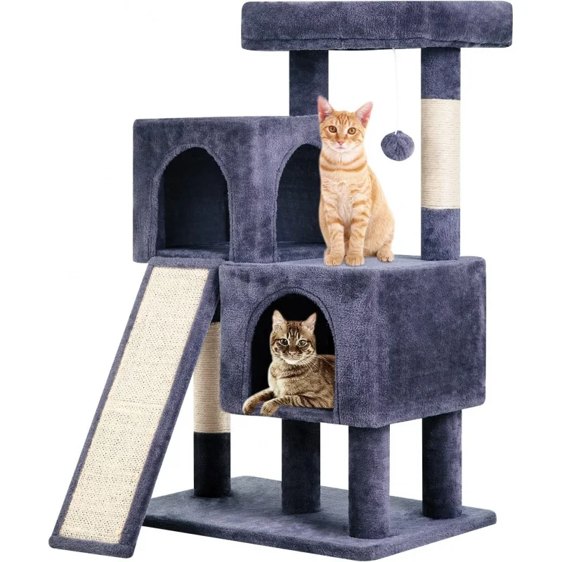 

36 inches Cat Tree Indoor Cats Cat Tower w/Scratching Posts Multi-Level Furniture Condo with Ramp for Kittens House