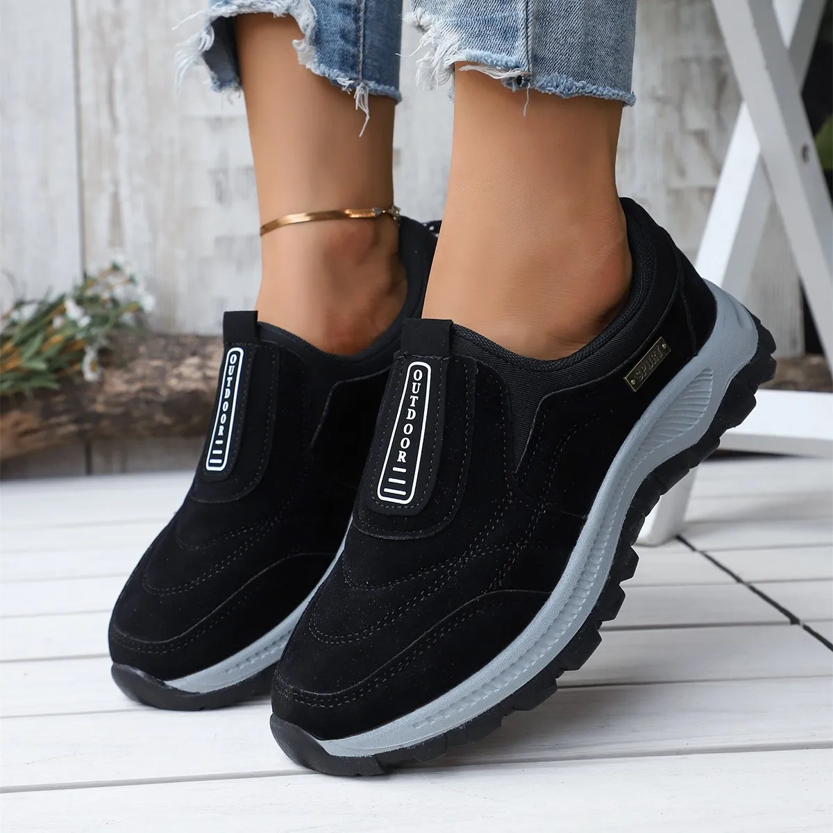 أحذية تدريب شاملة في الهواء الطلق كاجوال من جلد الغزال قابلة للتنفس أحذية مشي مضادة للانزلاق أحذية رياضية