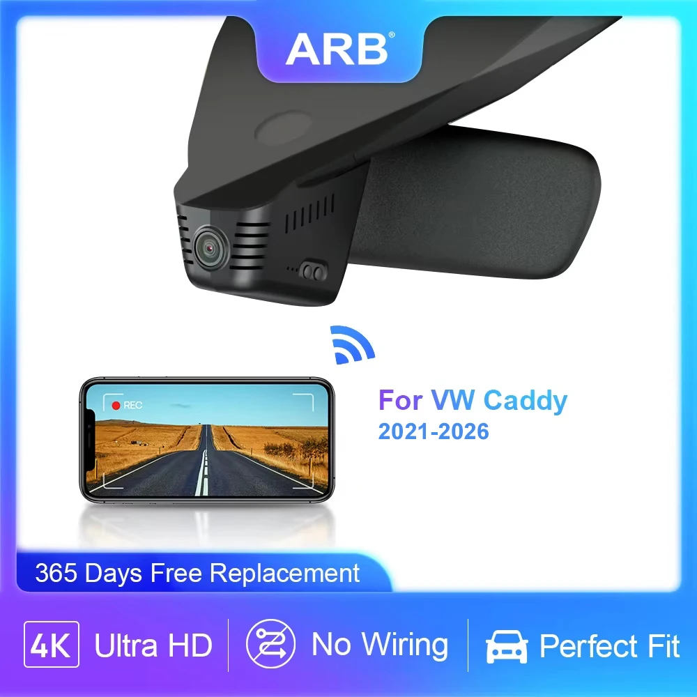 Vehilce Dashcam for Volkswagen VW Caddy 2021-2026, ARB Perfect Original Factory Look Camera Recorder has WIFI