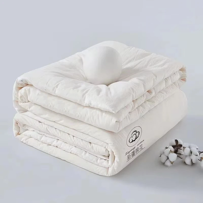

100% Cotton Filled Comforter Twin Full Queen King Bedding Thickened Warm Quilt For Double Couple Bed Blanket Winter White Duvet