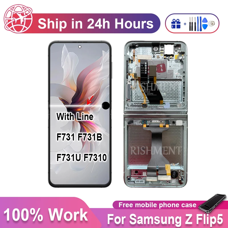 

High Quality 6.7" F731 Super AMOLED For Samsung Galaxy Z Flip5 Display SM-F731B F731N F731U F7310 Touch Screen Digitizer replace