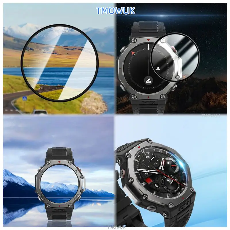 Para Amazfit T-Rex 3Pro TRex 3 Pro Protector de pantalla Antiarañazos Cobertura total No vidrio Película HD suave 5D, Fácil cáscara, Sin residuos,