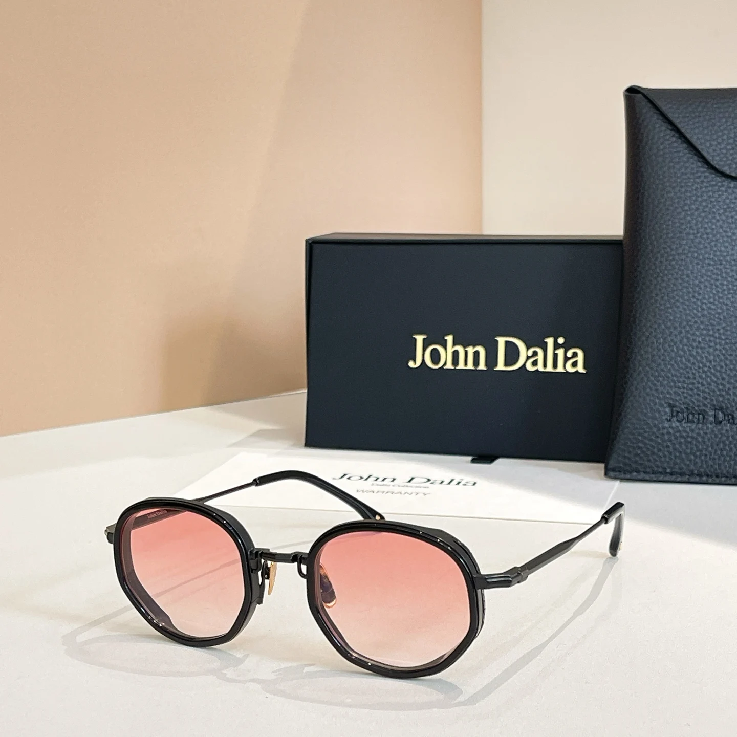 

Original For JOHN DALIA JD GINA Luxury Gradient Pink Lenses Men Sunglasses Retro Premium Leisure Popular Women Couple Eyewear