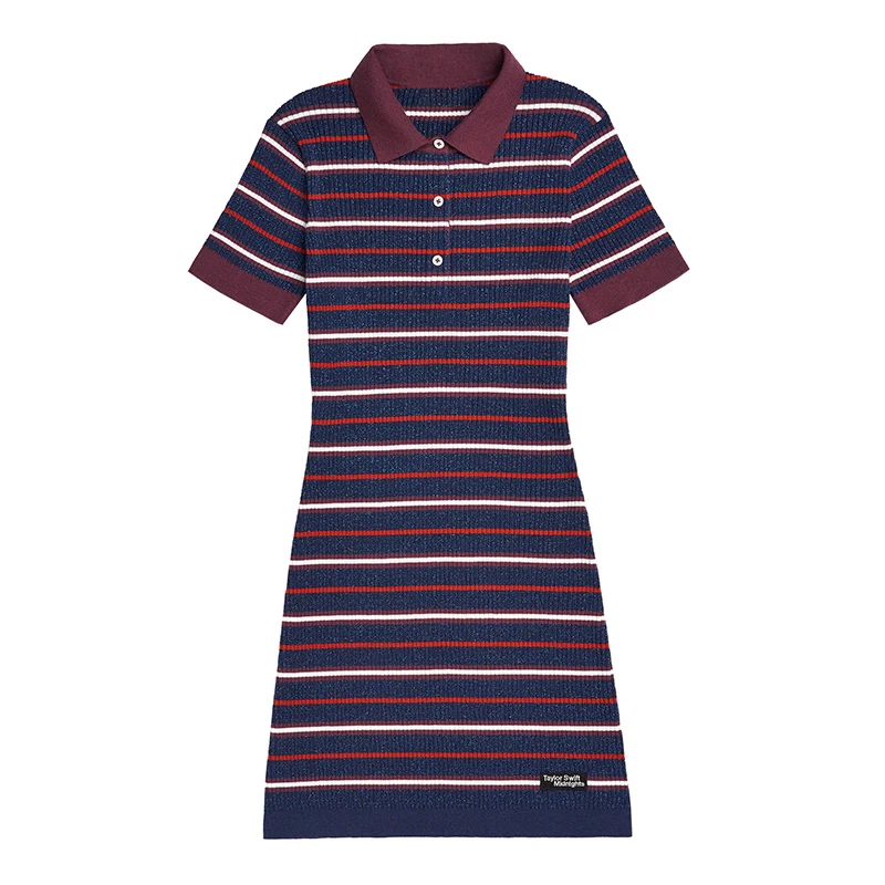 Taylor Rooting For The Anti-Hero TS Knit Polo Dress Women Short Sleeves Midi Dress T-Shirt One-Piece Long Dresses Summer Clothes