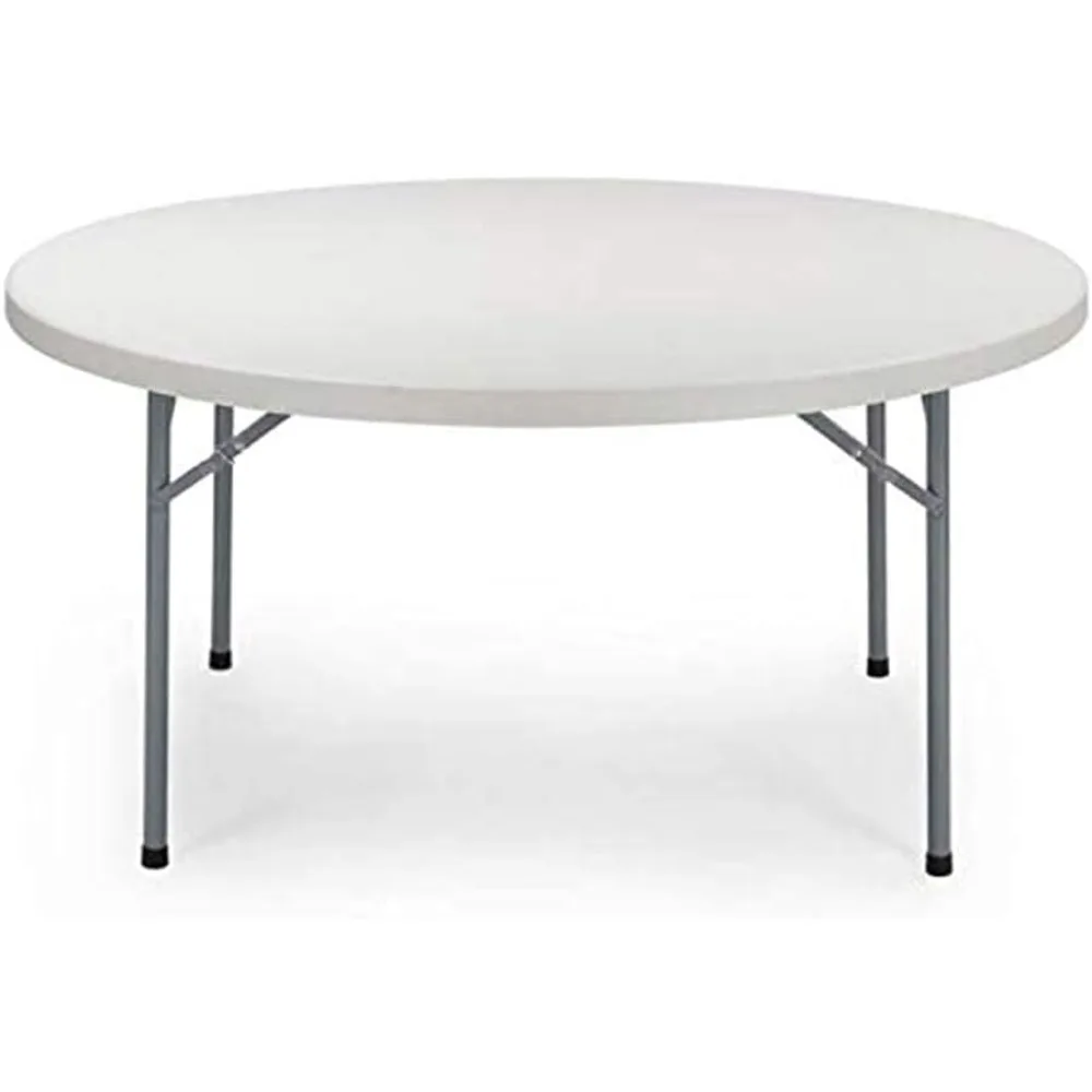 Table pliante en plastique TitanPRO, table pliante d'extérieur robuste, 60 en effet, ronde, paquet de 5, 150 kilogrammes, 60 