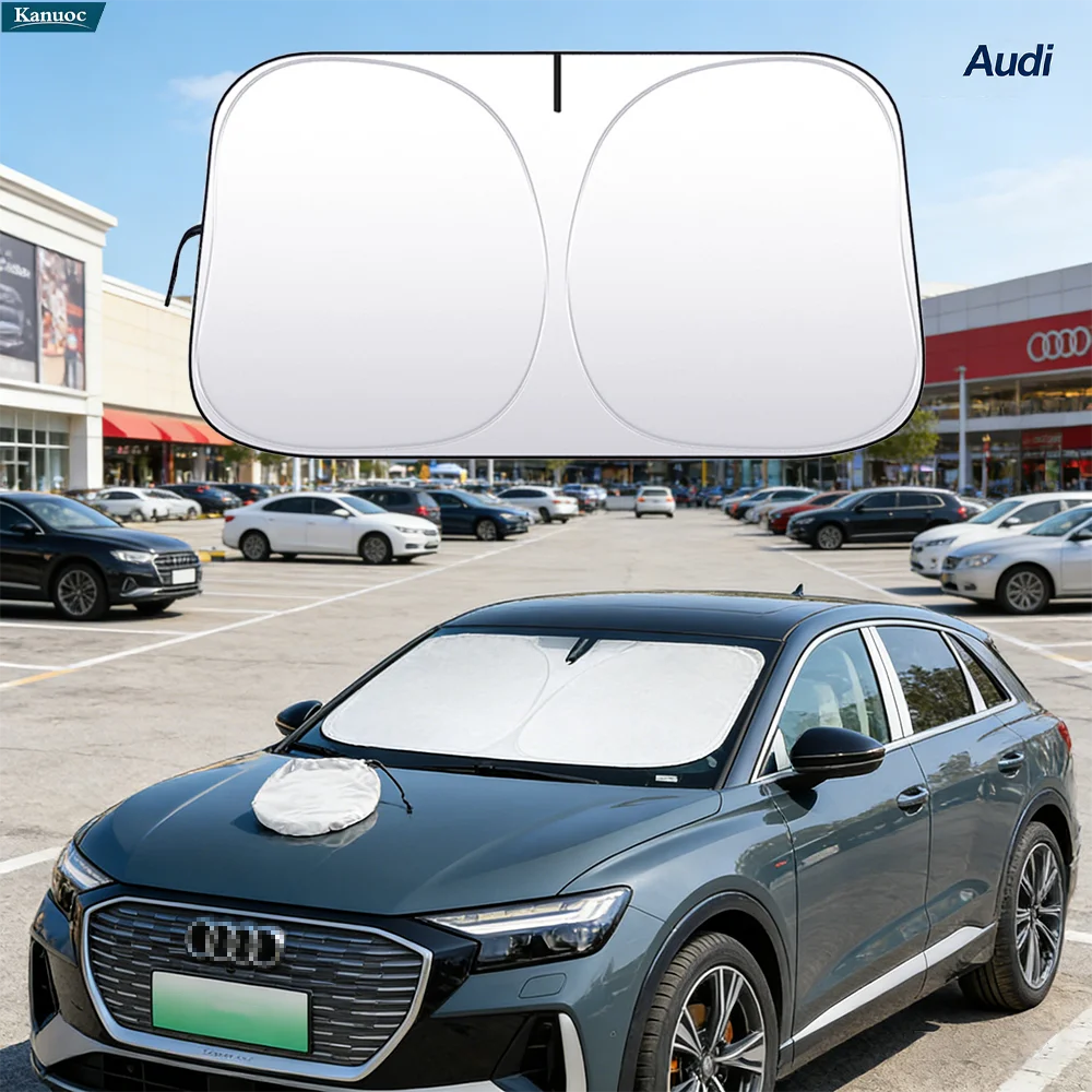 

Windshield Sun Shade For Audi Q4 E Tron 2022-2024 Sunshade Sun Visor Protector Foldable Blocks UV Rays Car Accessories