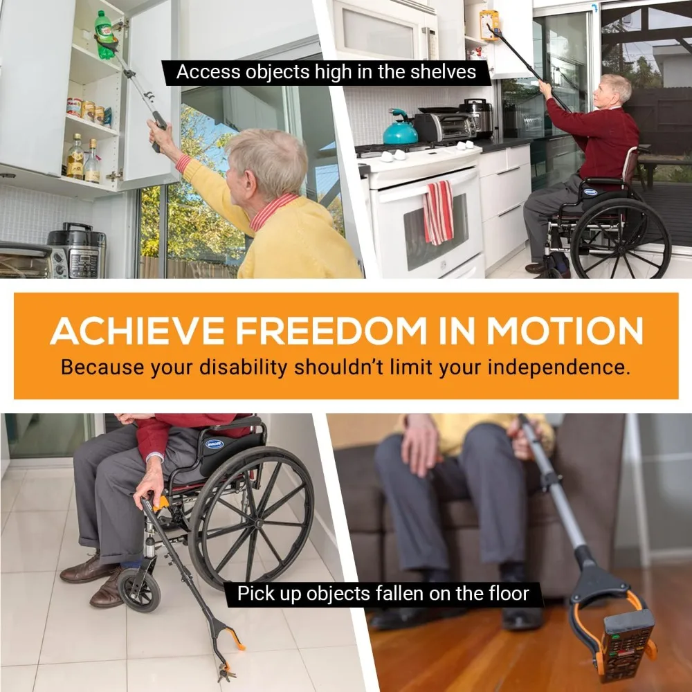 

Foldable Grabber Reacher Tool for Seniors Elderly Heavy Duty Pickup Trash Picker Upper Claw Grabber Stick Reaching Aid Weed