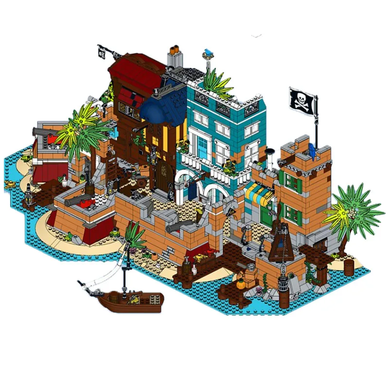 2023 New MOC-148664 Nassau Pirate Harbor-21322-10270 Alternative Design DIY Model 3247 Pieces Building Toy Kids Birthday Gift