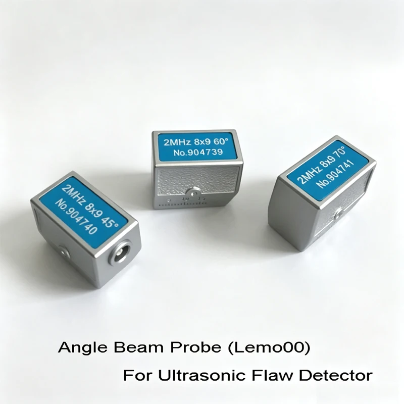 8x9mm Angle Beam Probe Transducer 2MHz 4MHz 45° 60° 70° NDT UT Shear‑Wave Probe for Industrial Weld Inspection Testing
