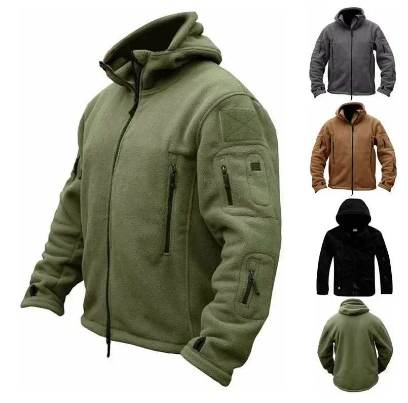 

Hooded Tactical Sports Warm Hoodie Hiking Combat Winter Coats Jacket Outdoor Polar Jackets For Military Men Fleece Male Army