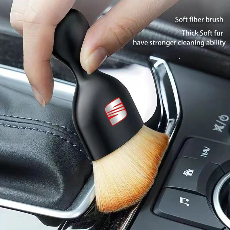 Car Logo Cleaning Soft Brush Tool Interior Dust Remover For Seat Cupra Ibiza Sport 6l 6J Leon Mk3 5F 2 Ateca Altea FR Arona Exeo