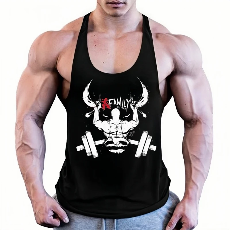 Men's Cotton Bodybuilding Stringer, Training-Specific Y-Back Sleeveless Gym Tank Top for Weightlifting Sessions