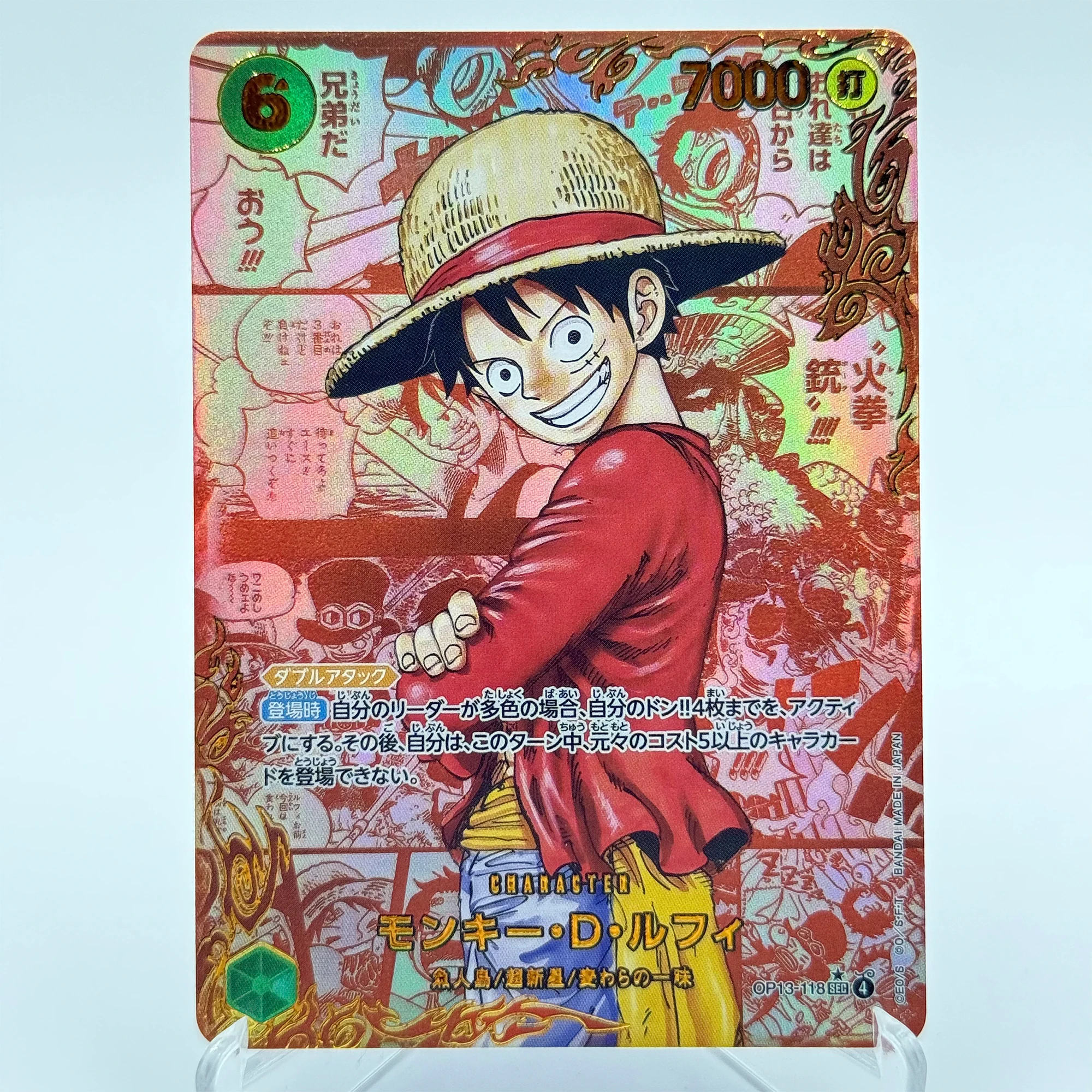 Kartu Proxy Foil ONE PIECE OPCG Luffy Red Manga Alt Art OP13 SEC Carrying  on His Will Hobby Collectibles Game Anime DIY Cards / Barang ACG