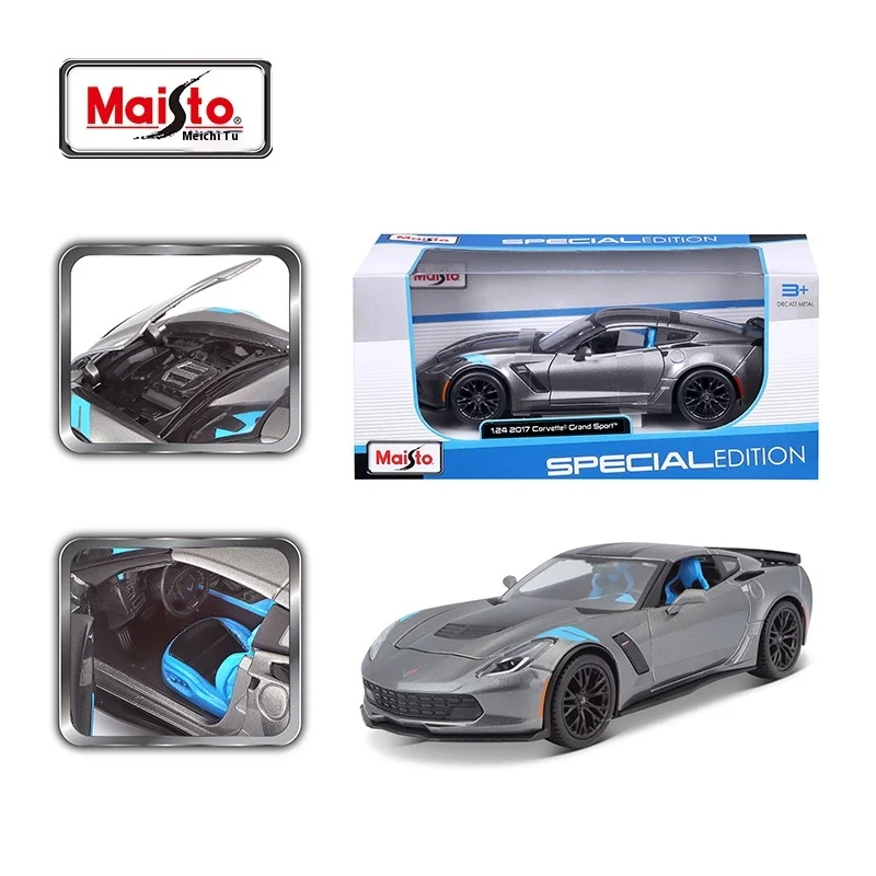 Modèle de voiture Maisto en alliage de simulation Corvette, métal, trois portes, ornements, cadeaux de collection, 1:24