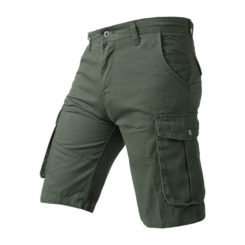 

Quality Men Casual Pockets Shorts Summer Short Pants Solid Color Man Cotton Cargo Shorts Size 30-40