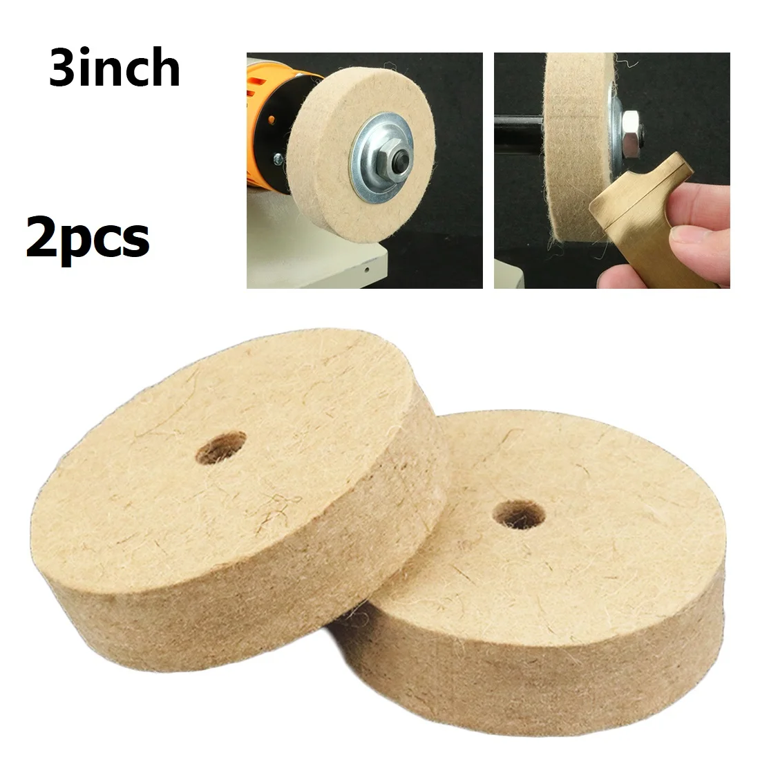 

Maintenance Wool buffing wheel Pad Parts Polisher 75mm Abrasive Buffing Detailing Finishing Grinding Kit Useful