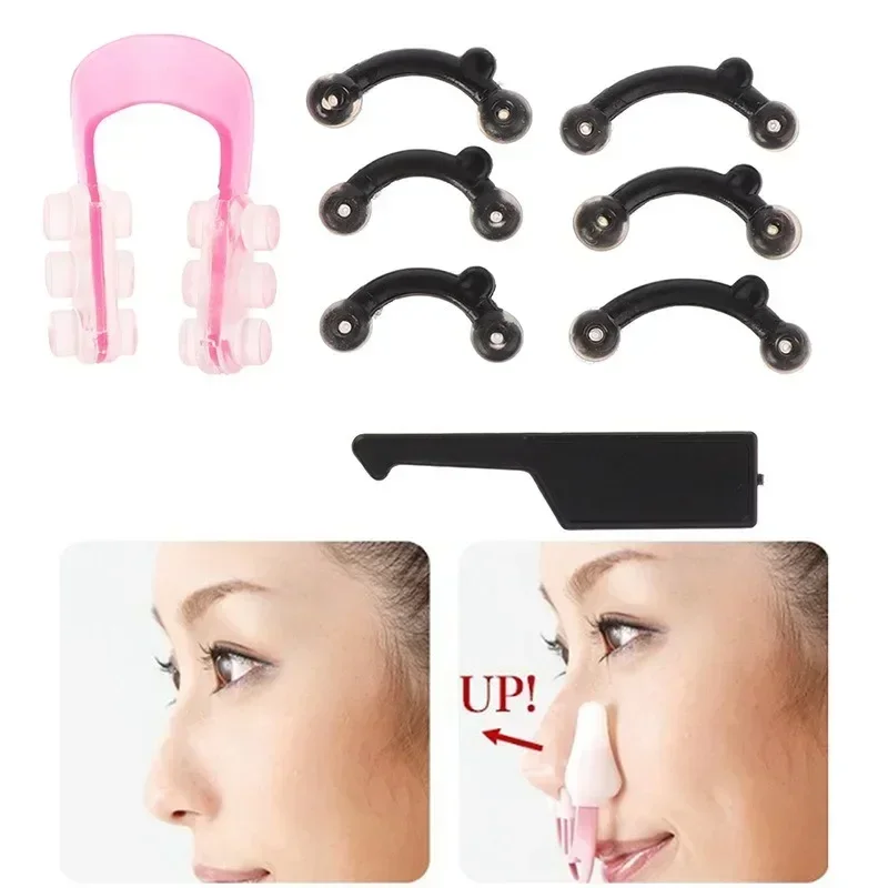 6Pcs/Set Beauty Nose Clip Nose Up Lifting Shaping Clip Corrector Massage Tool Clipper Shaper Bridge Straightening No Pain 3 Size