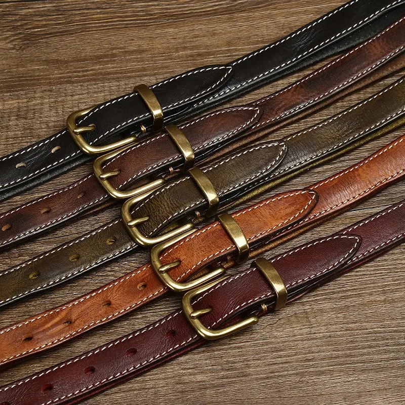 New leather belt for women all-purpose pure needle-buckle