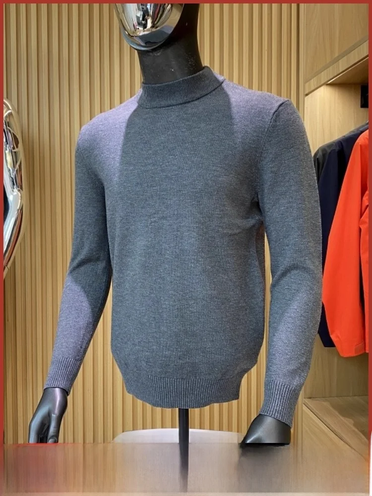 

Classic Series Men's Knitted Wool Sweater f High Collar Winter New Arrival Casual Sle Polyester Fiber Soft And Warm