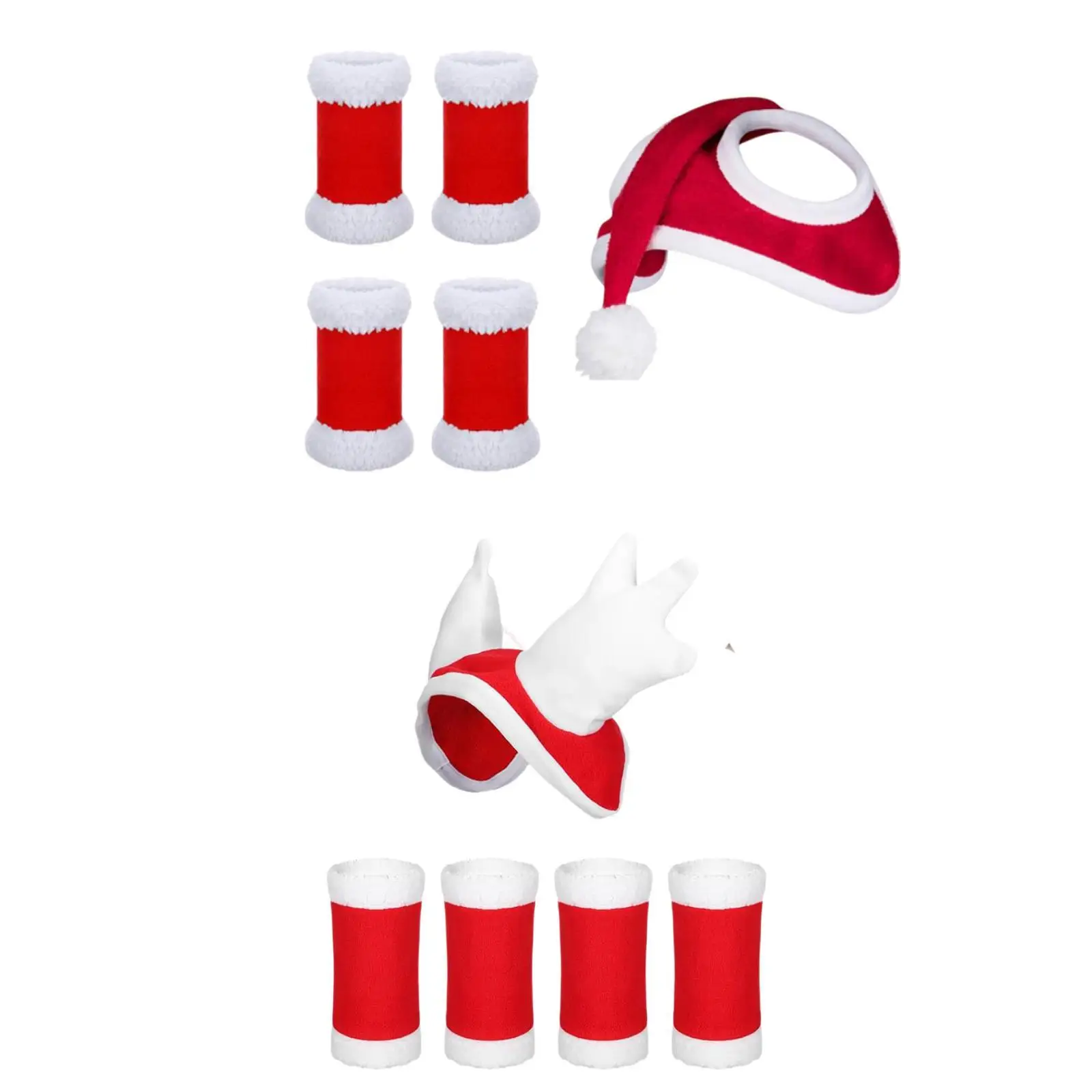 Horse Christmas Hat Leggings Wrap Equestrian Accessories 4Pcs Horse Leg Wraps for Party Favors Parade Cosplay Christmas Dress up