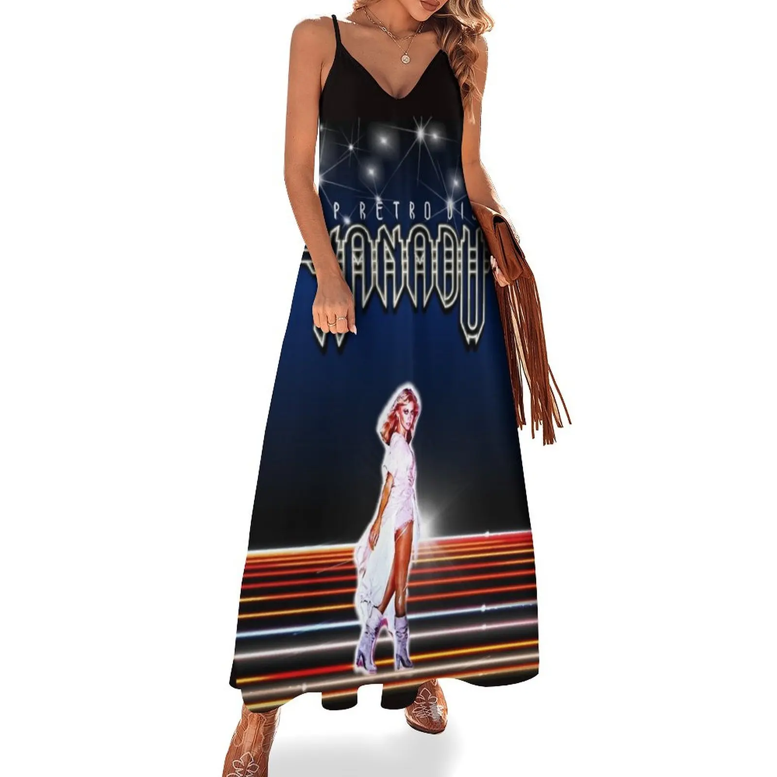 

Olivia Newton-John - Xanadu - Designed by PopRetroDisco Sleeveless Dress Woman clothing birthday dress party dresses women