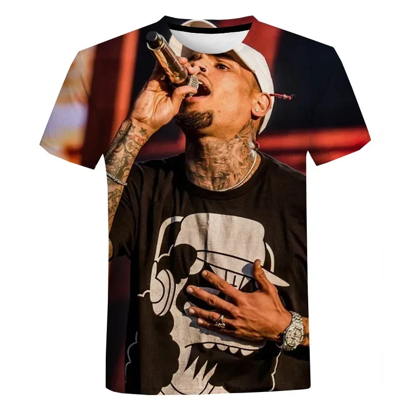 

Singer 3D Printed T-shirt Summer New fashion style Men's T-shirt Harajuku o collar oversized T-shirt top