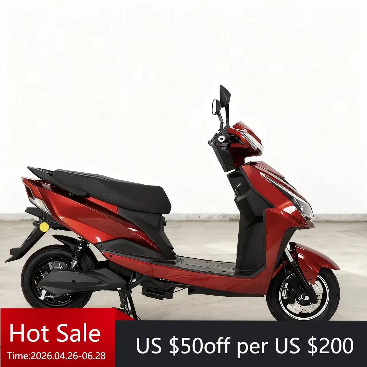 

2026 New Red Sports Adult Electric Motorcycle - 60V 1000W